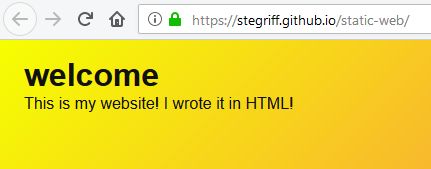 The finished site in the browser