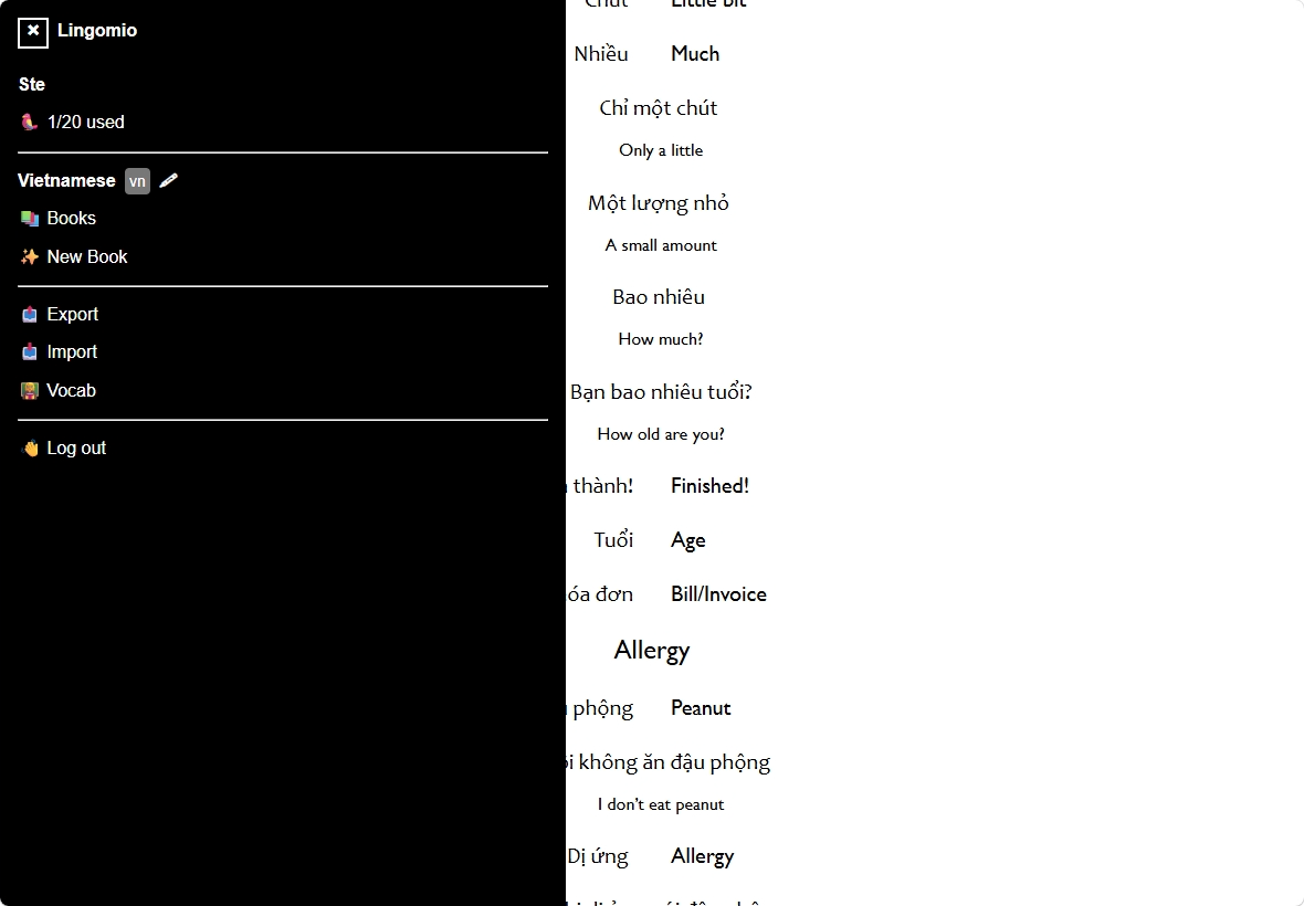 Pop-over menu